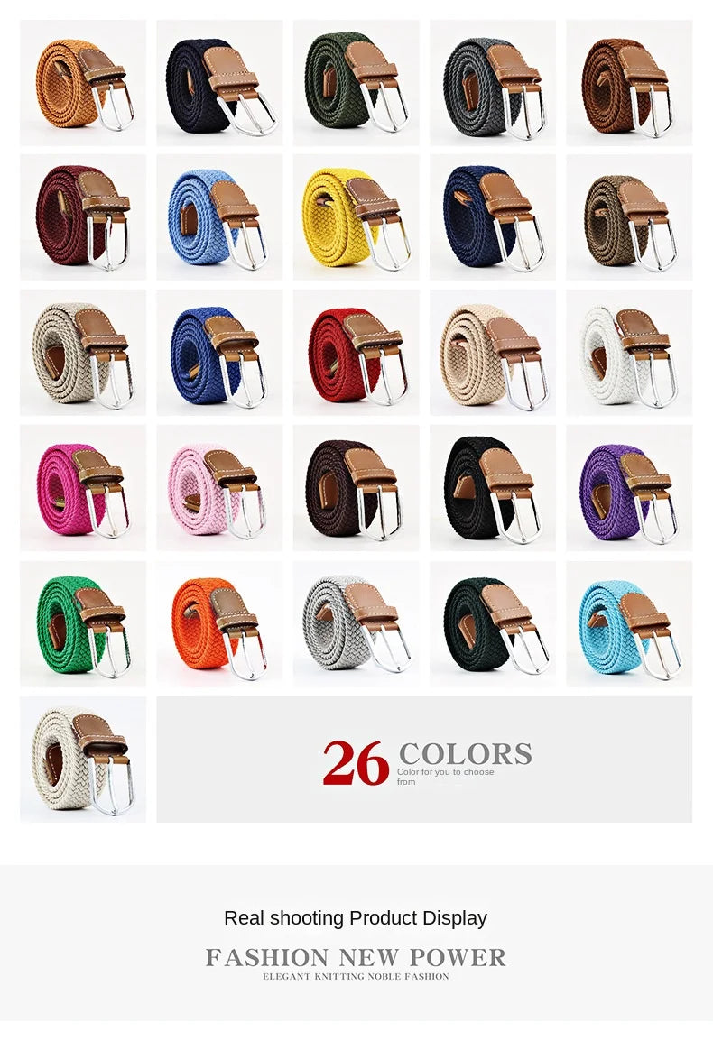 Unisex Colorful Canvas Belt – 107/120cm Casual Luxury Nylon Girdle for Men & Women
