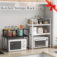 2-Tier Kitchen Microwave Storage Rack Condiment Organizer