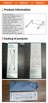 Portable Laptop Stand Aluminum Alloy Support Computer Bracket Ultra light Foldable Non-slip Notebook Holder for Macbook Air Pro