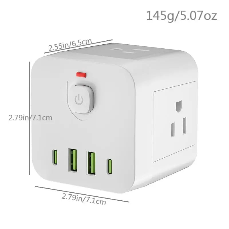 The power socket for Christmas gifts is practical, economical and easy to carry. The product contains 4 side power output termin
