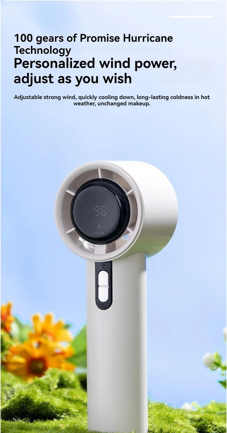 Xiaomi MIJIA Handheld High-speed Fan USB Charge Mini Portable 100 Speed Turbo Violent Small Outdoor Powerful Fan 3000mAh Battery