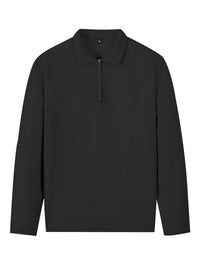 Spring and Autumn Men's Clothing  Waffle Fabric Men's Suit Fashion Casual Zipper and Lapel Long Sleeve POLO Shirt Trousers Suit