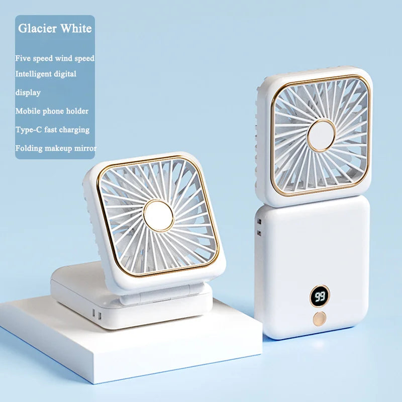 3-in-1 Mini Portable Neck & Handheld Fan with Power Bank