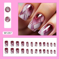 24pcs Ballerina French Press-On Fake Nails – Full Cover Tips