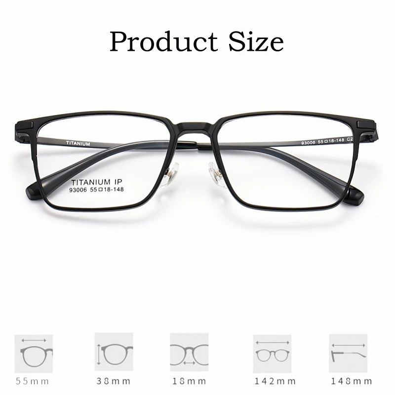 YIMARUILI Ultralight Polarized Magnetic Clip-On Glasses Men and Women TR90 Pure Titanium Optical Prescription Eyeglasses Frames