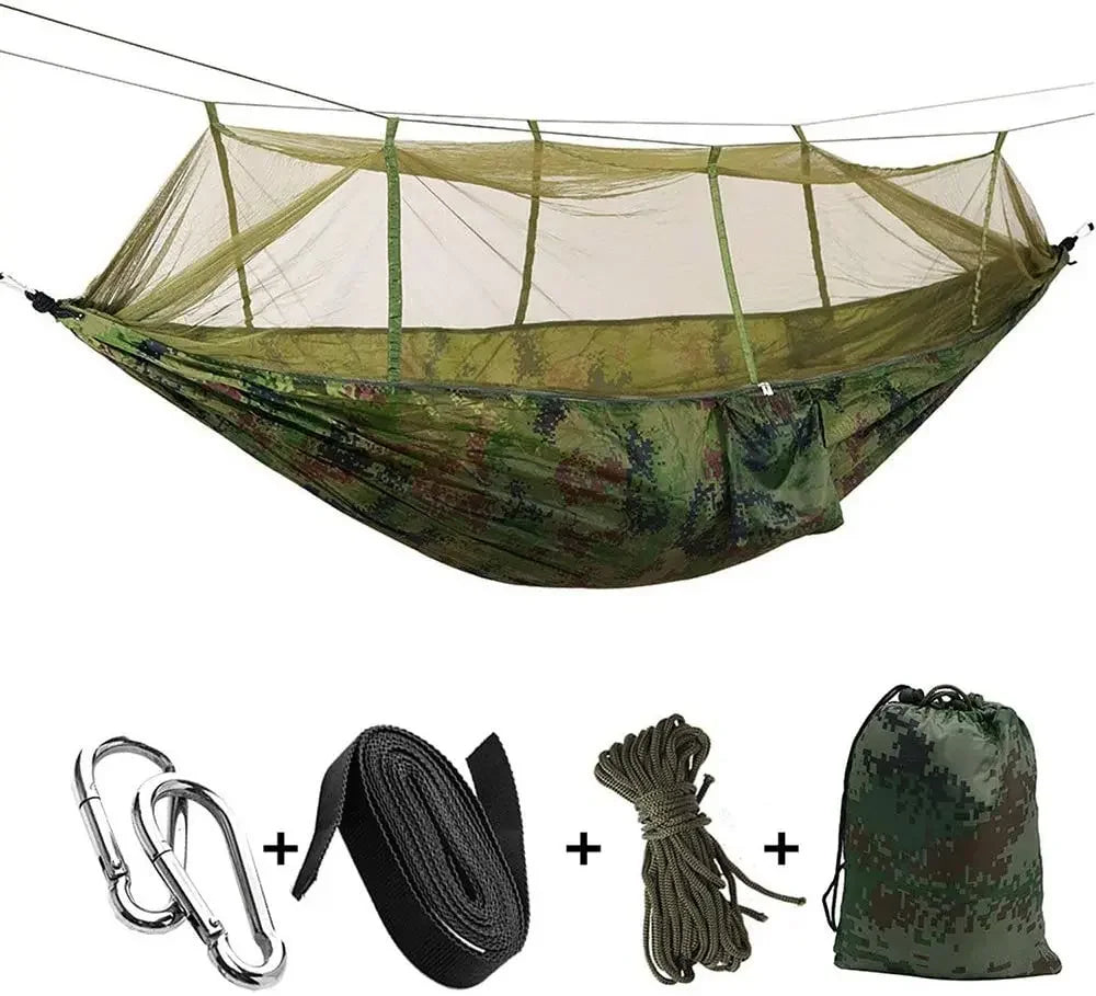 Double Camping Hammock with Mosquito Net Portable