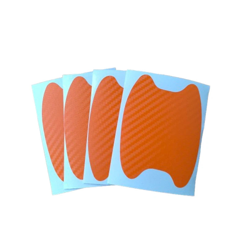 4Pcs Car Door Handle Protective Film Carbon Fiber Stickers