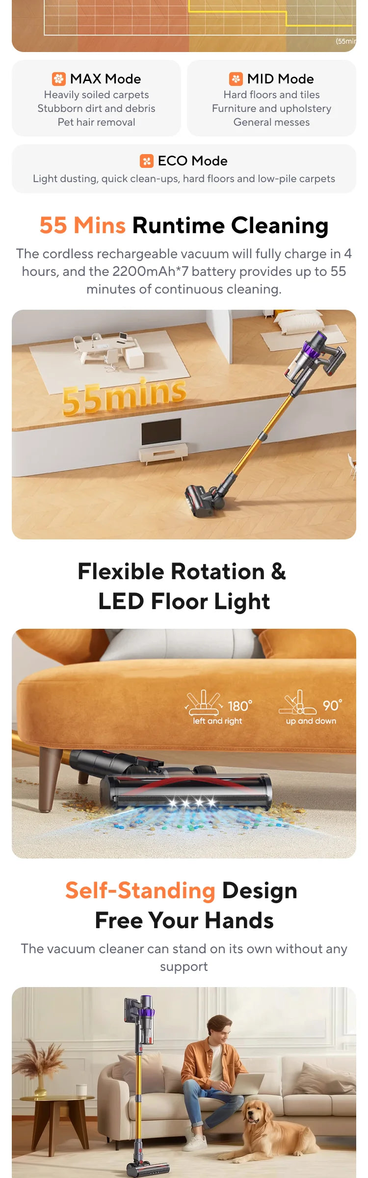 BUTURE VC80 Cordless Handheld Vacuum Cleaner 500W