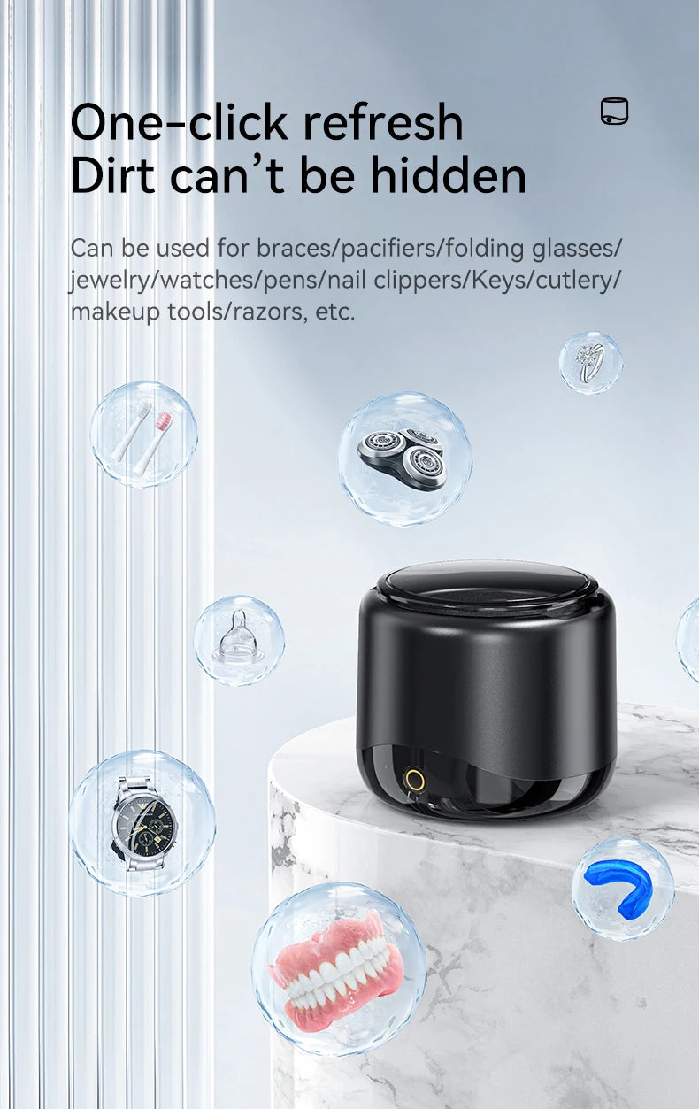 Ultrasonic Cleaner for Dentures 42-45KHz Professional Ultrasonic Cleaning Machine for All Dental Jewelry Watche Household Washer