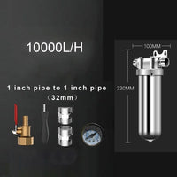Pre-filter household well water whole house household water purifier 304 stainless steel high flow backwashing water filter