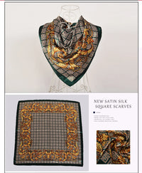 BYSIFA Beige Coffee Peony Silk Scarf Women 90x90cm