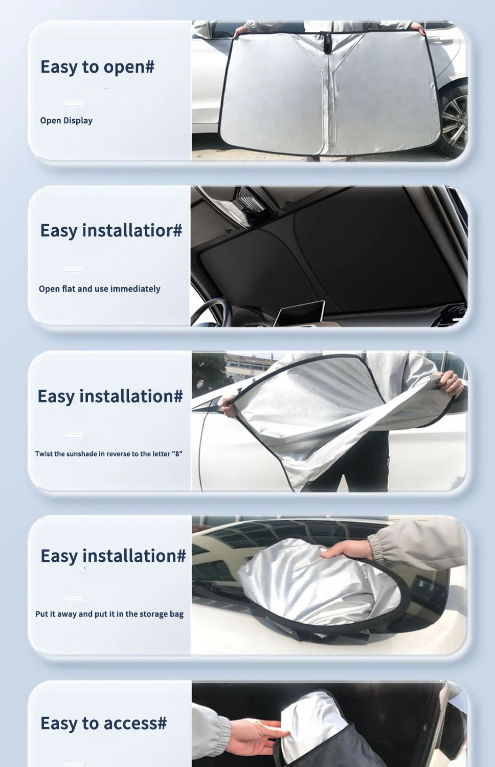 Car Windshield Sunshade Heat Insulation Front Panel