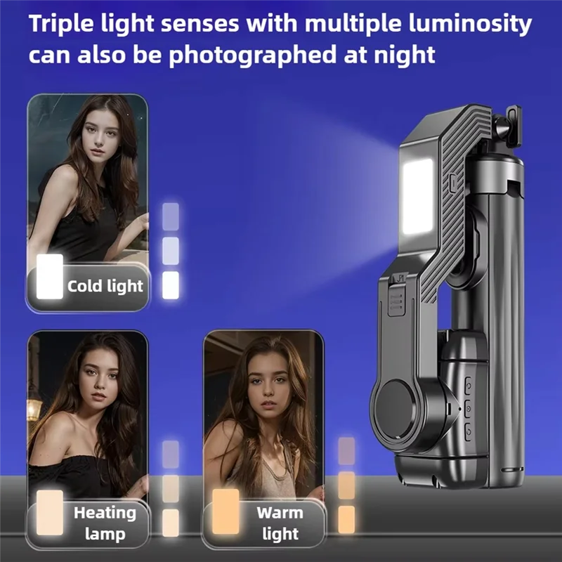 ABAC Selfie Stick Tripod with 1-Axis Gimbal Auto Balance for Smartphones