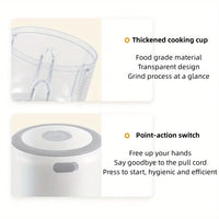 250ML USB Rechargeable Electric Vegetable Chopper and Garlic Crusher - Mini Wireless Food Chopper for Kitchen Gadgets for Garlic