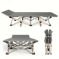 75 -inch large folding sports outdoor bed, stadium bed with double -sided mattress, portable foldable guest bed.