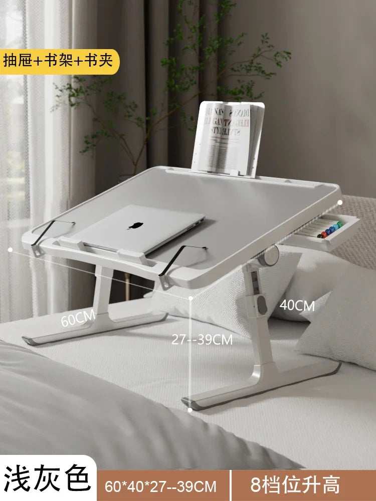 Modern Wooden Office Desk with Keyboard Shelf & Wheels