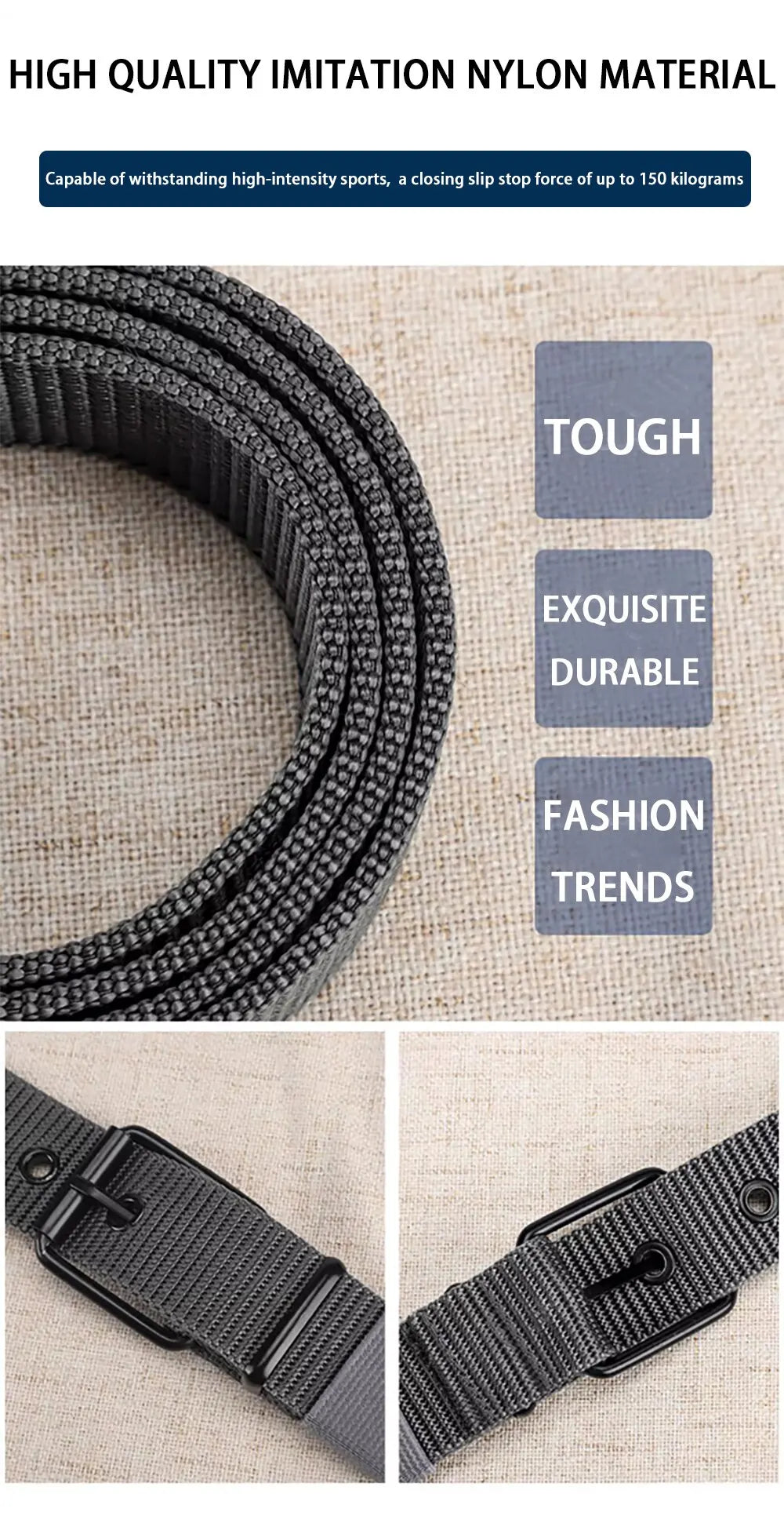 Canvas Pin Buckle Eyelet Belt Casual