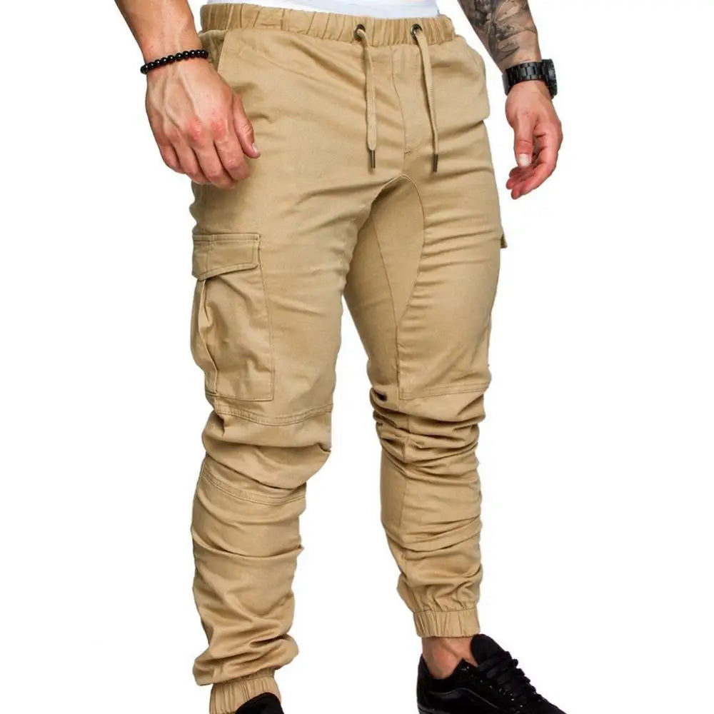 Men’s Cargo Pants with Pockets & Drawstring