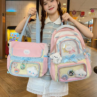 Large Capaci Children's School Bag Set for Girls Primary And Middle School Double oulder Bapa Sweet College Sle