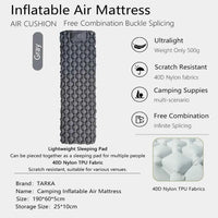Camping Inflatable Air Mattress Portable Sleeping Pad for Hiking