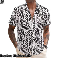 Men’s Summer Linen Print Short Sleeve Casual Shirt