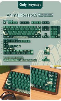 Animal Forest Green Cherry Profile Keycap Set ISO Layout