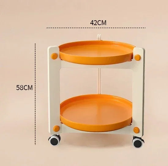 Nordic Movable Coffee Table with Wheels & Storage Rack