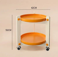 Nordic Movable Coffee Table with Wheels & Storage Rack