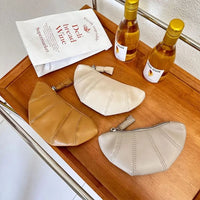 French Croissant Zipper Wallet & Makeup Handbag