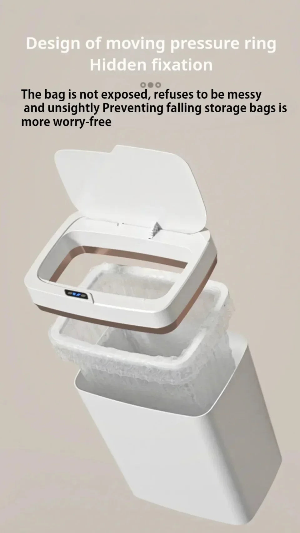 Smart Sensor Trash Bedroom Kitchen Touchless Rubbish Cans Waterproof Moisture Resistant Closed New Durable Sensor Garbage Bin