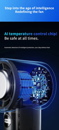 Turbos Chilled Ice Sensation Cold Fan 3000mAh Rechargeable Mini Turbos Fan 100 Speeds Outdoor Protable Handheld Air Cooling Fan