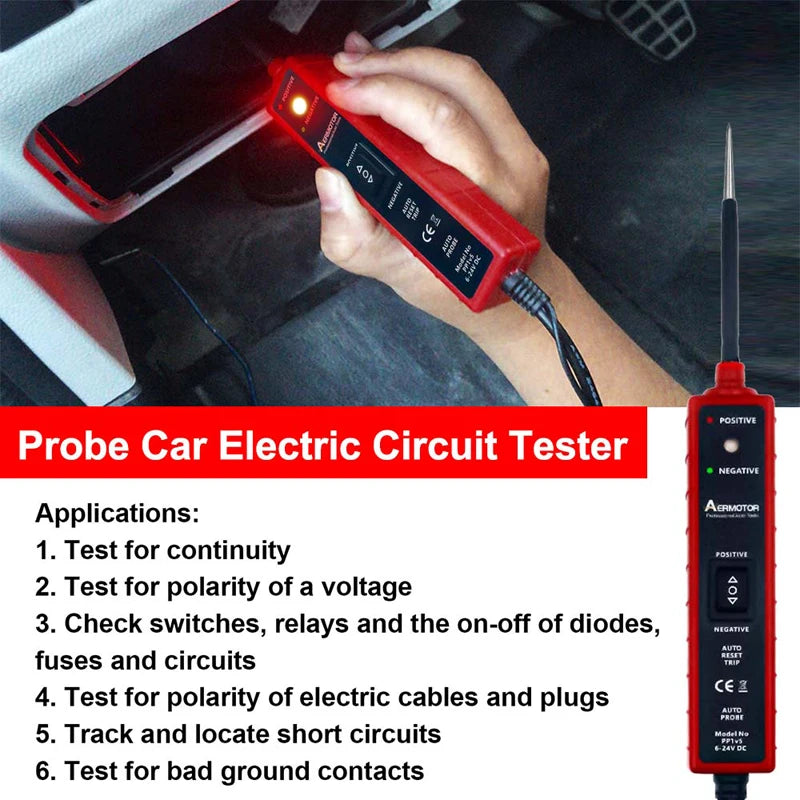 Automotive Electric Circuit Tester 6–24V Diagnostic Tool