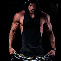 Men’s Sleeveless Hoodie – Cotton Gym Tank Top Vest