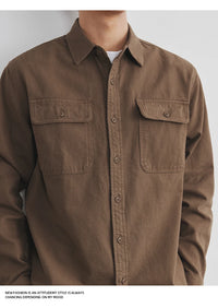 Men’s Cotton Work Shirt Jacket – Autumn Outdoor Safari Style