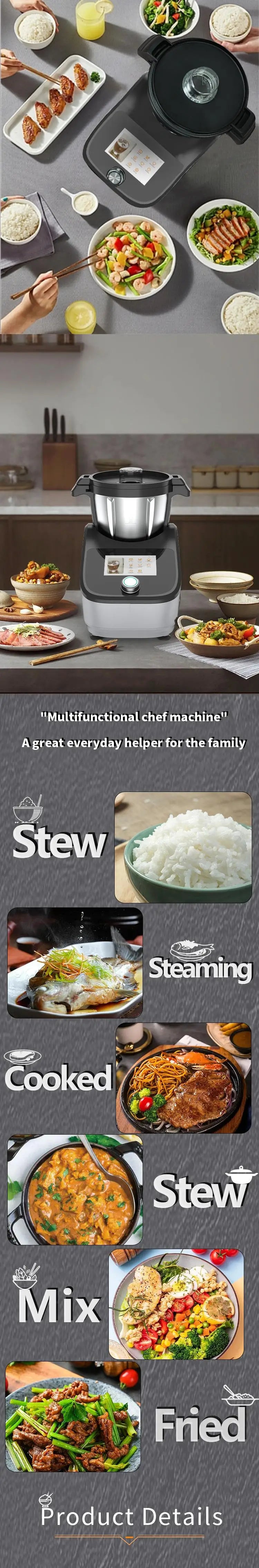 Smart Multifunctional Kitchen Robot - Food Processor for Home, with Precise Temp Control & Versatile Styles