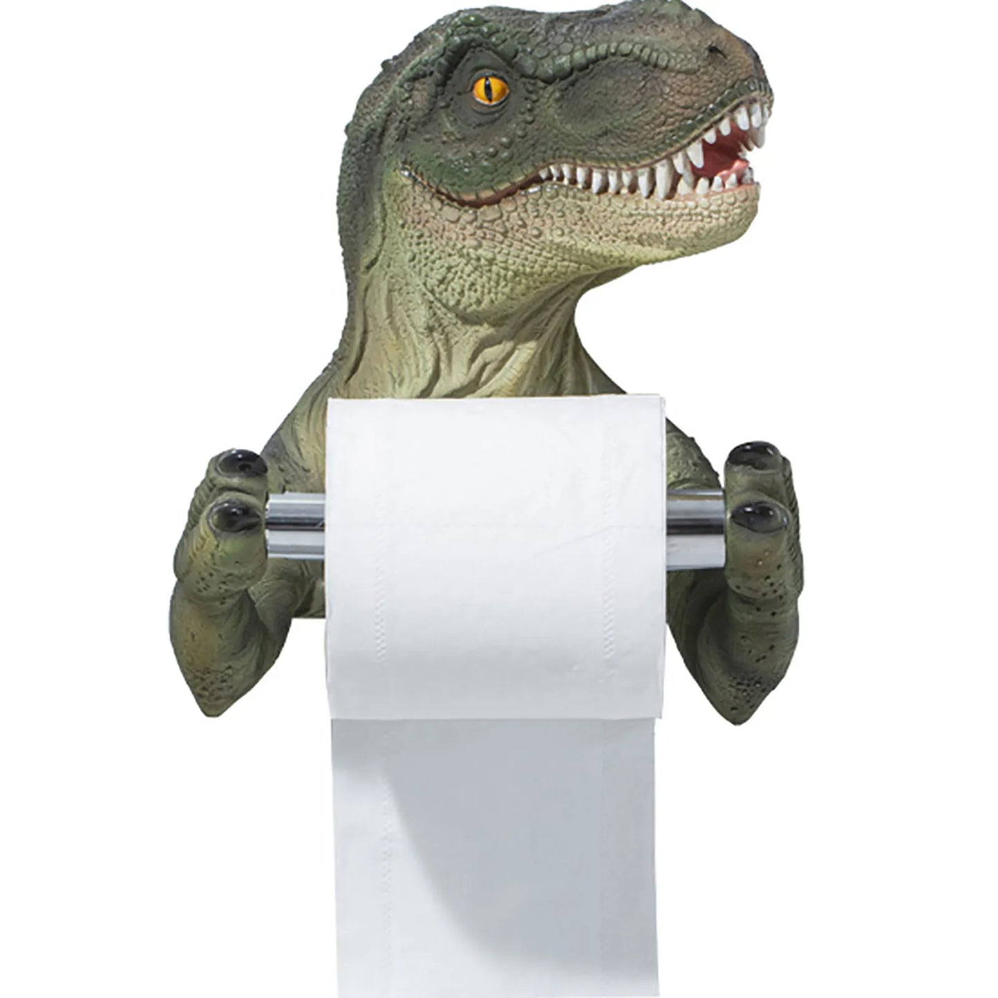 Resin Dinosaur Toilet Paper Holder WC Tissue Rack Punch-free Shelf Bathroom Wall-mounted Tissue Rack Roll Paper Hanger Rack for