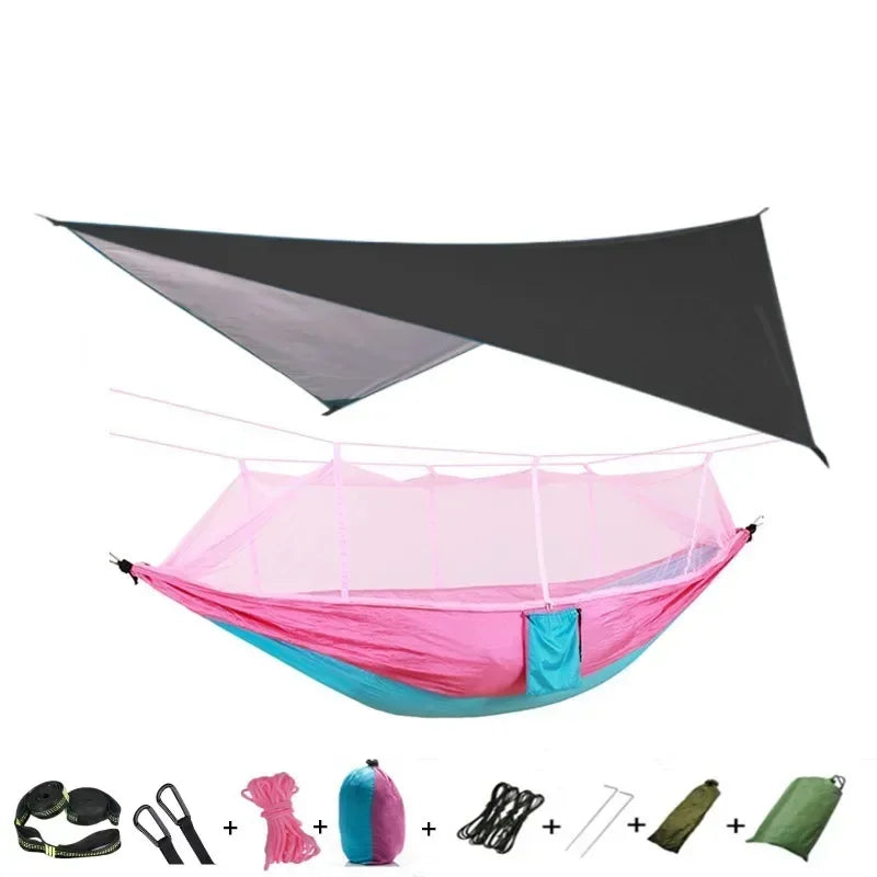 Swallowtail Camping Hammock with Mosquito Net & Rainfly