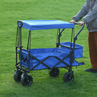 Foldable Camping Cart with Awning & Table