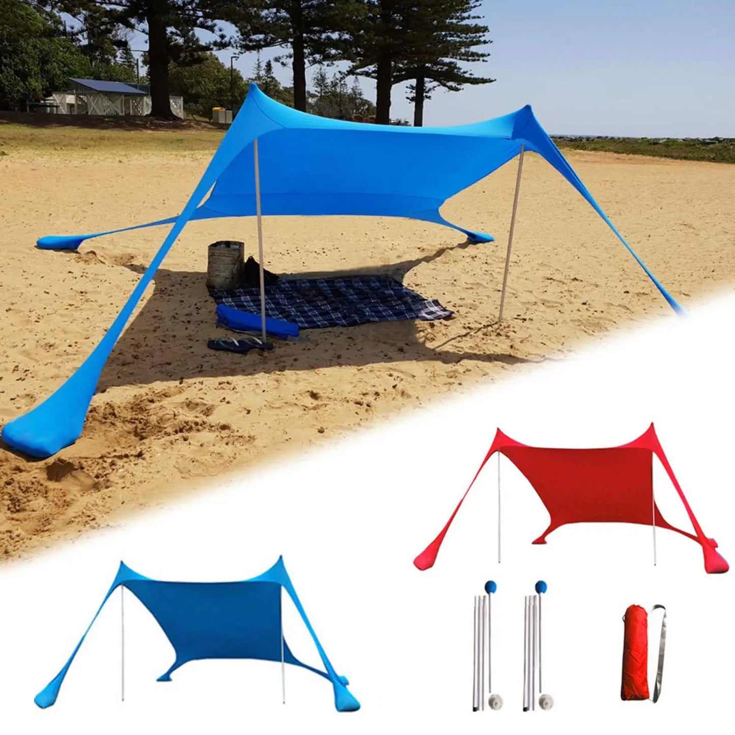 Camping Beach Canopy Tent 1-3 Person UV Sunshade Shelter