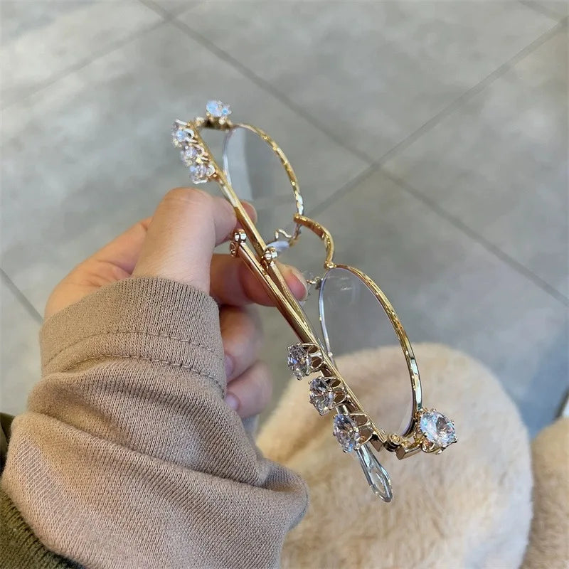 Oval Bling Sunglasses – Metal Frame Fashion Eyewear