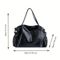 Big Black Shoulder Bag for Women Soft Leather Travel Tote
