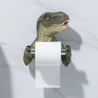 Resin Dinosaur Toilet Paper Holder WC Tissue Rack Punch-free Shelf Bathroom Wall-mounted Tissue Rack Roll Paper Hanger Rack for