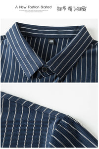 Men’s Striped Short Sleeve Shirt – Business Casual Summer