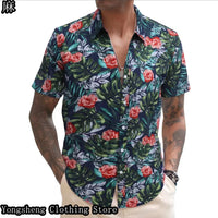 Men’s Summer Linen Print Short Sleeve Casual Shirt