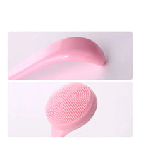 Silicone Facial Cleansing Brush Manual Makeup Residues Removal Face Cleaning Scrubber Long Handle Exfoliator Face Wash Brush