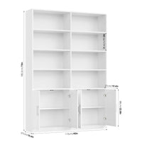 Getone Bookshelf Wardrobe with 12 Compartments & Doors