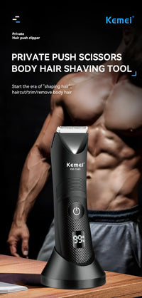 Waterproof Male Body Hair Trimmer with Ceramic Blade