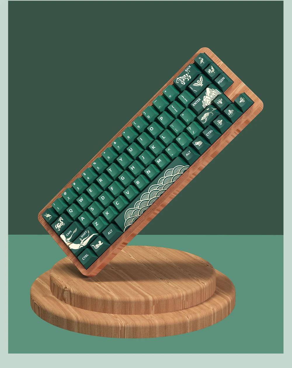 Animal Forest Green Cherry Profile Keycap Set ISO Layout
