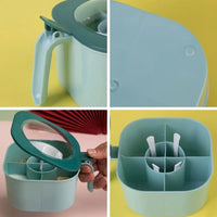 Multi-Compartment Kitchen Condiment Set with 4 Spoons