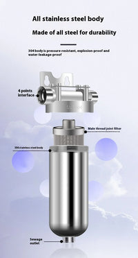 Pre-filter household well water whole house household water purifier 304 stainless steel high flow backwashing water filter